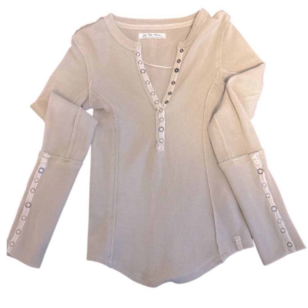 🆕WOT Free People Henley in Oatmeal - Picture 11 of 11